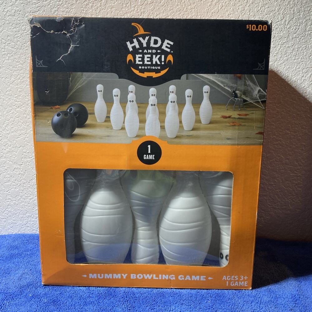 Halloween Mummy Bowling Game Hyde And Eek Party Theme Plastic Spooky Fun